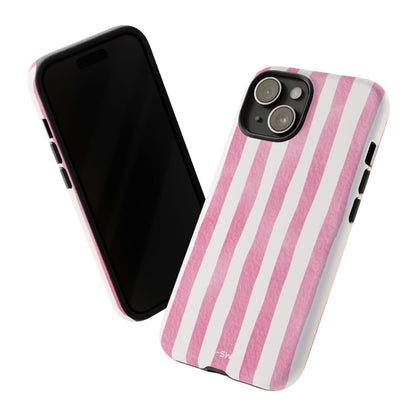 Pink Watercolor Stripes - iPhone Case