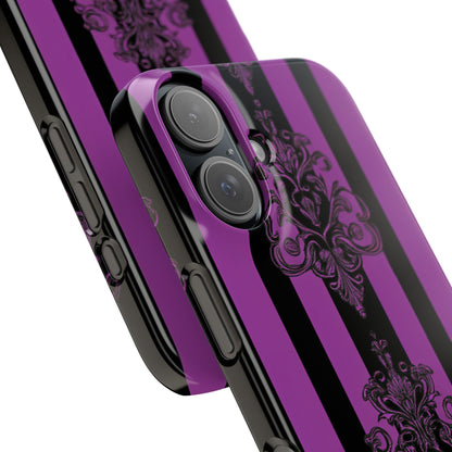 Gothic Elegance with Vertical Stripes and Ornamental Motifs iPhone 16 - Slim Phone Case