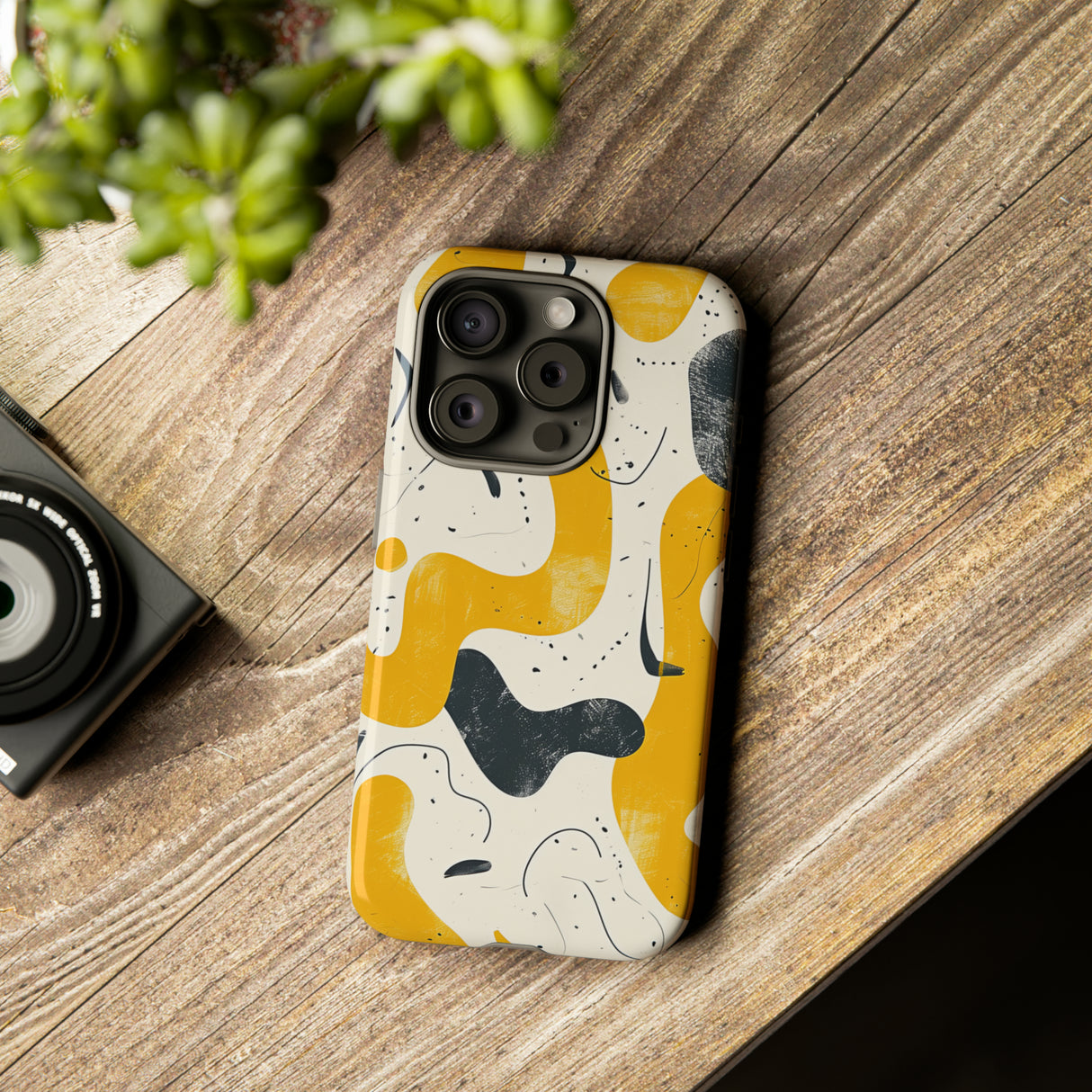 Yellow Linear Harmony - Protective Phone Case