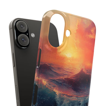 Ocean Sunset Waves - Slim iPhone 16 Phone Case