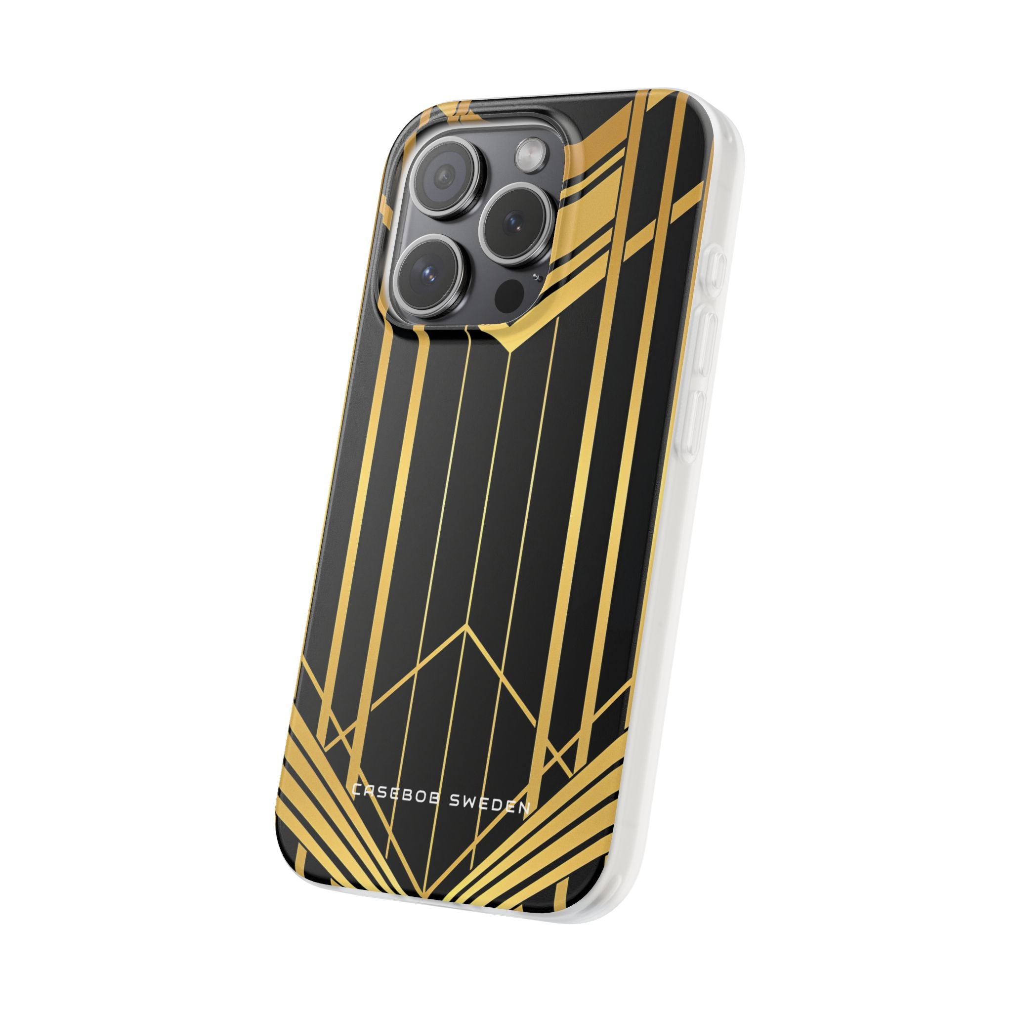 "Golden Art Deco Symmetry in Geometric Elegance" iPhone 15 - Flexi Phone Case