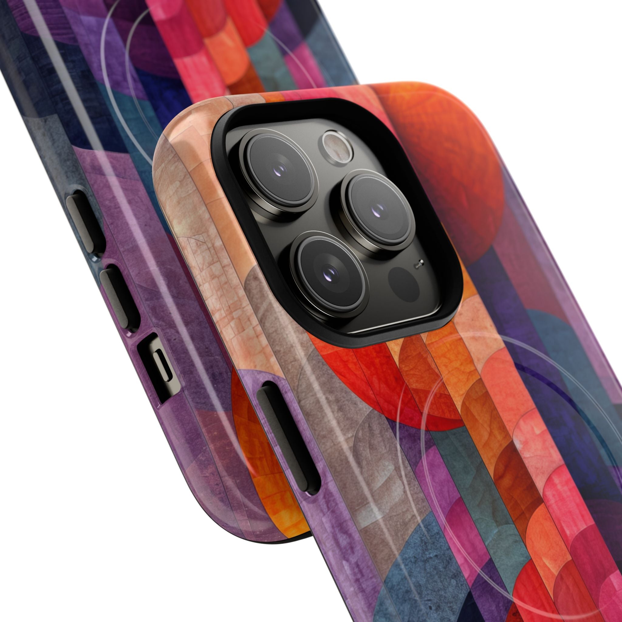 Purple Orange Abstract - Tough + MagSafe® iPhone 14 Phone Case