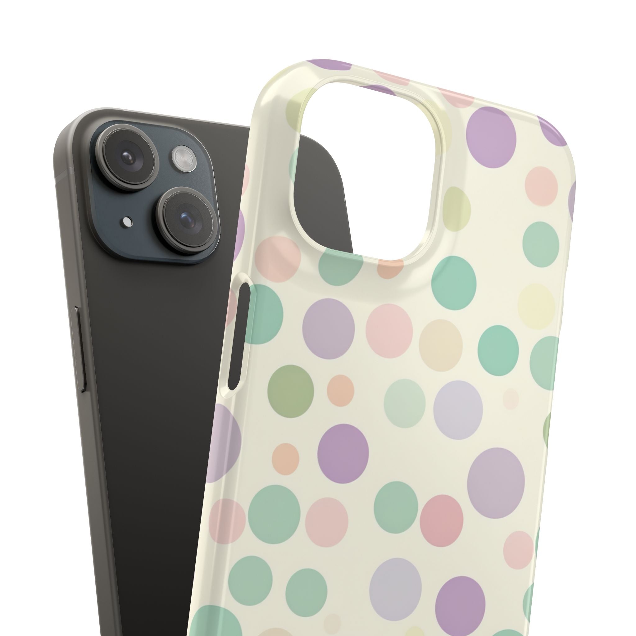 Playful Pastel Polka Dots - Slim iPhone 15 Phone Case