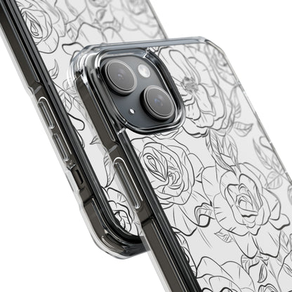 Intricate Rose Sketches iPhone Case - Impact