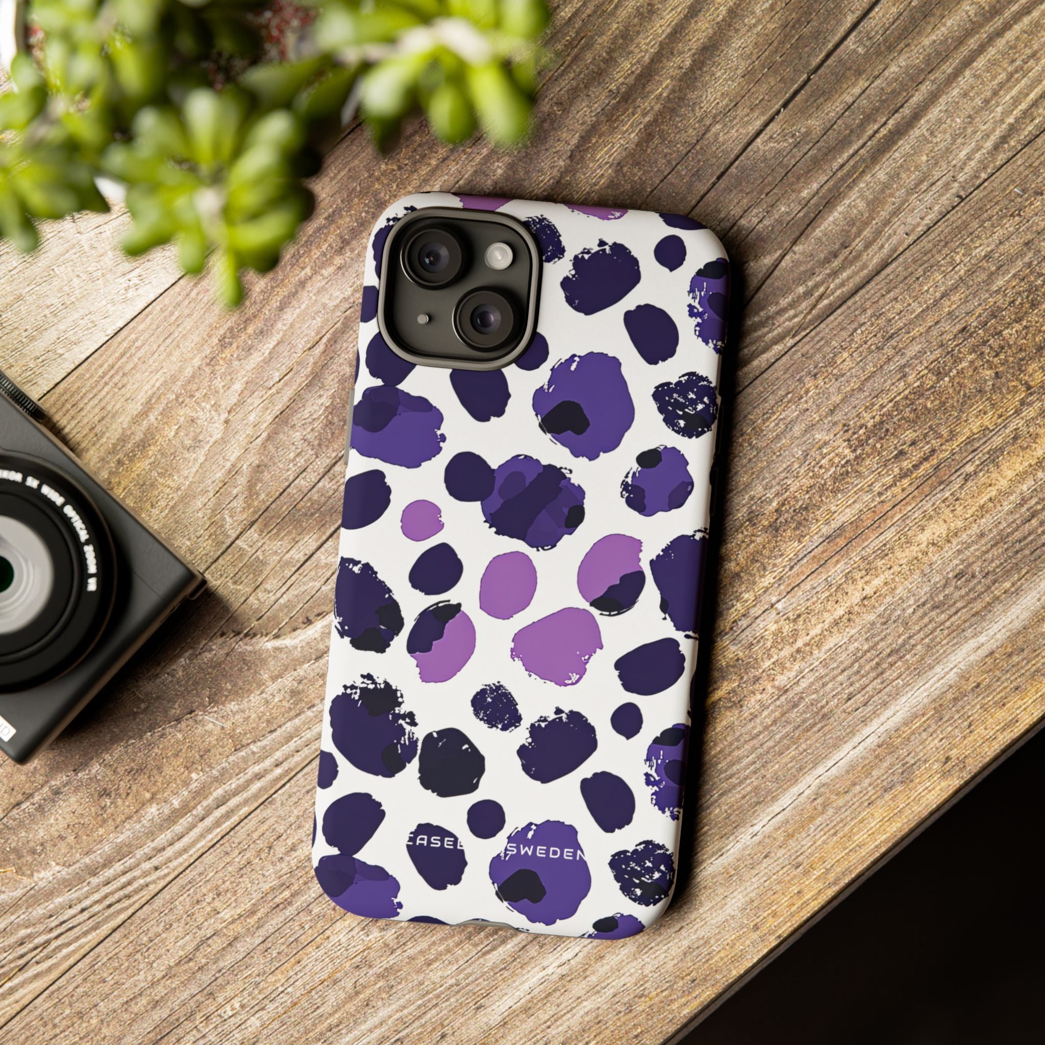 Purple Inkblots iPhone 15 - Tough Phone Case