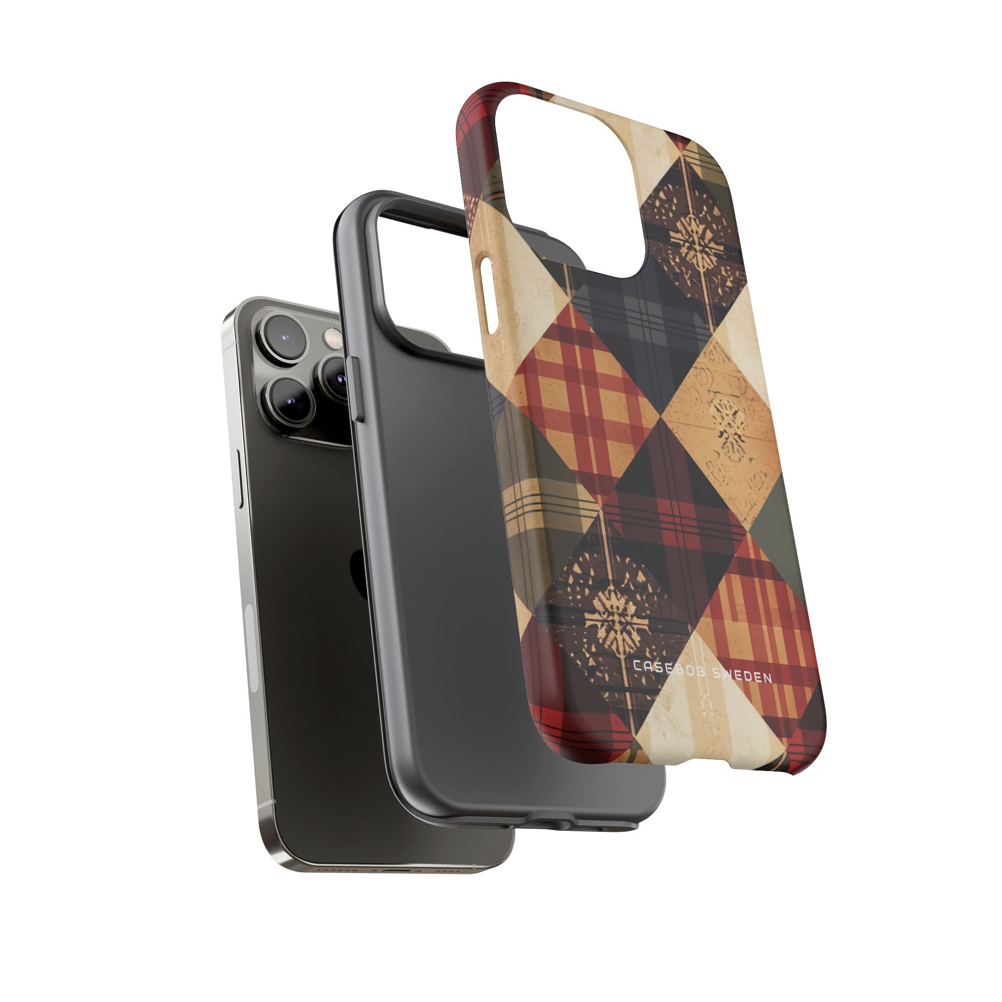 Rustic Geometric Patchwork Harmony iPhone 14 - Tough Phone Case