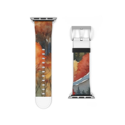 Snowcapped Ember Mountains - Watch Band