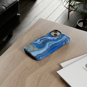 Acrylic Blue Gold - Protective Phone Case