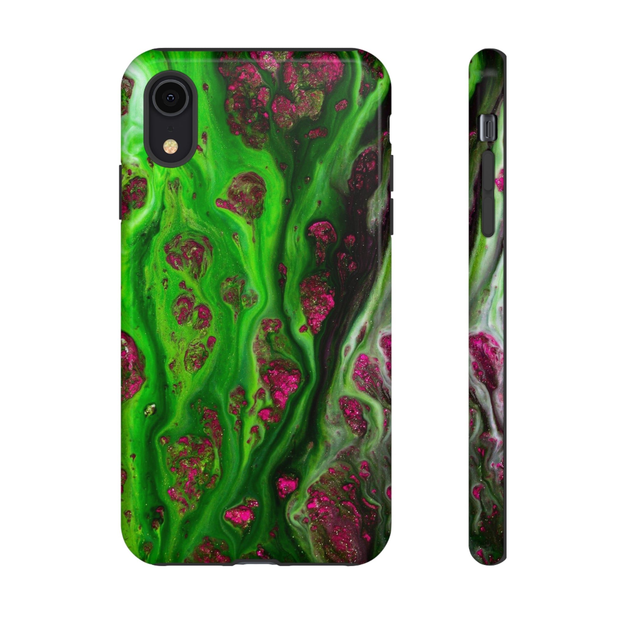 Toxic Green Ink Art iPhone Case (Protective) iPhone XR Glossy Phone Case