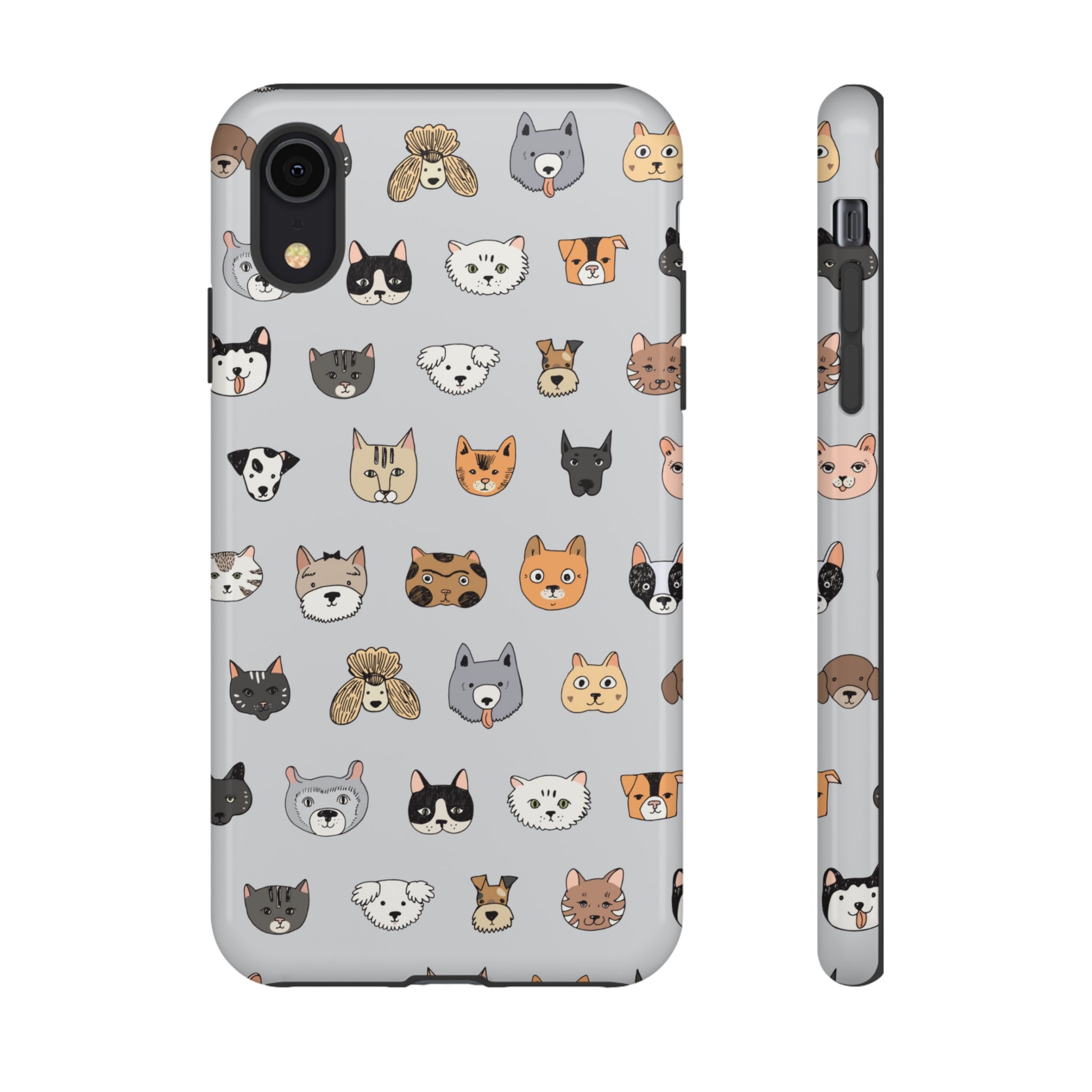 Cats n Dogs Pattern iPhone Case (Protective) iPhone XR Glossy Phone Case