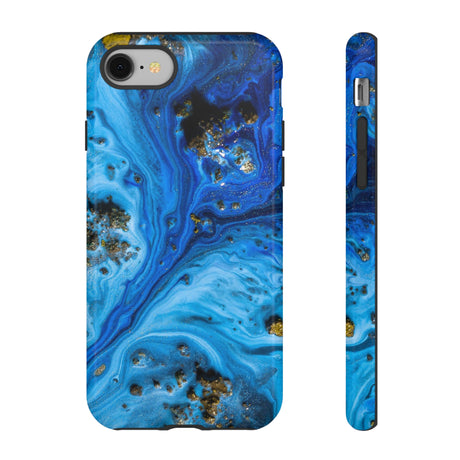 Blue Ice Melt Ink Art iPhone Case (Protective) iPhone 8 Glossy Phone Case