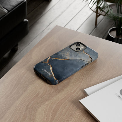 Jagged Vein Navy iPhone 14 Case - Tough