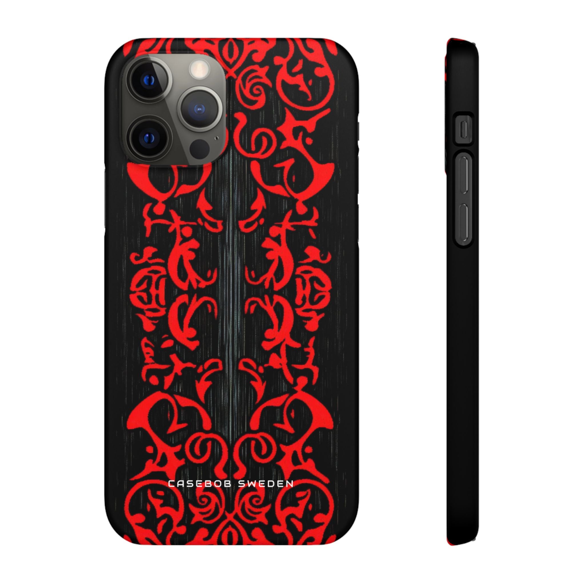 Gothic Crimson Symmetry iPhone 12 - Slim Phone Case