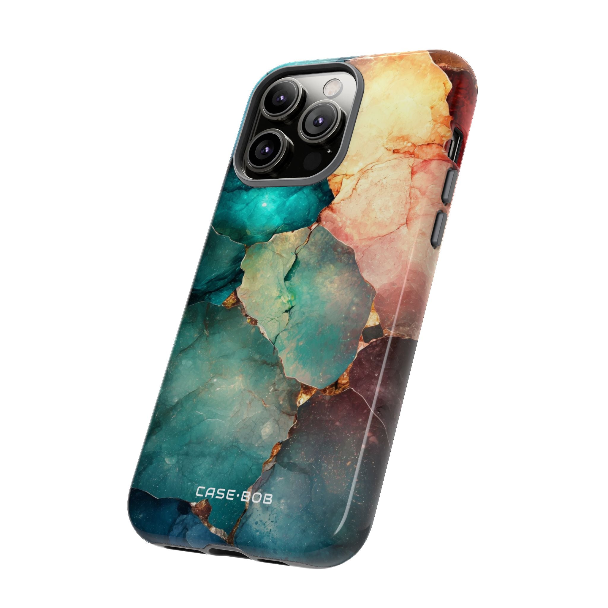 Teal Mosaic Veins iPhone 14 Pro Max Case - Tough
