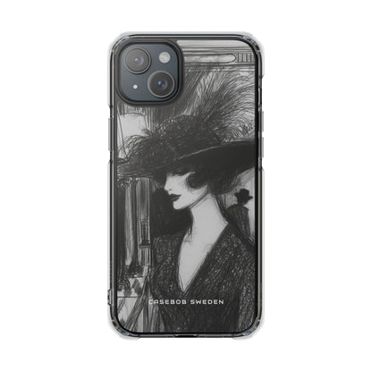 Timeless Elegance in Monochrome iPhone 15 - Clear Impact Phone Case