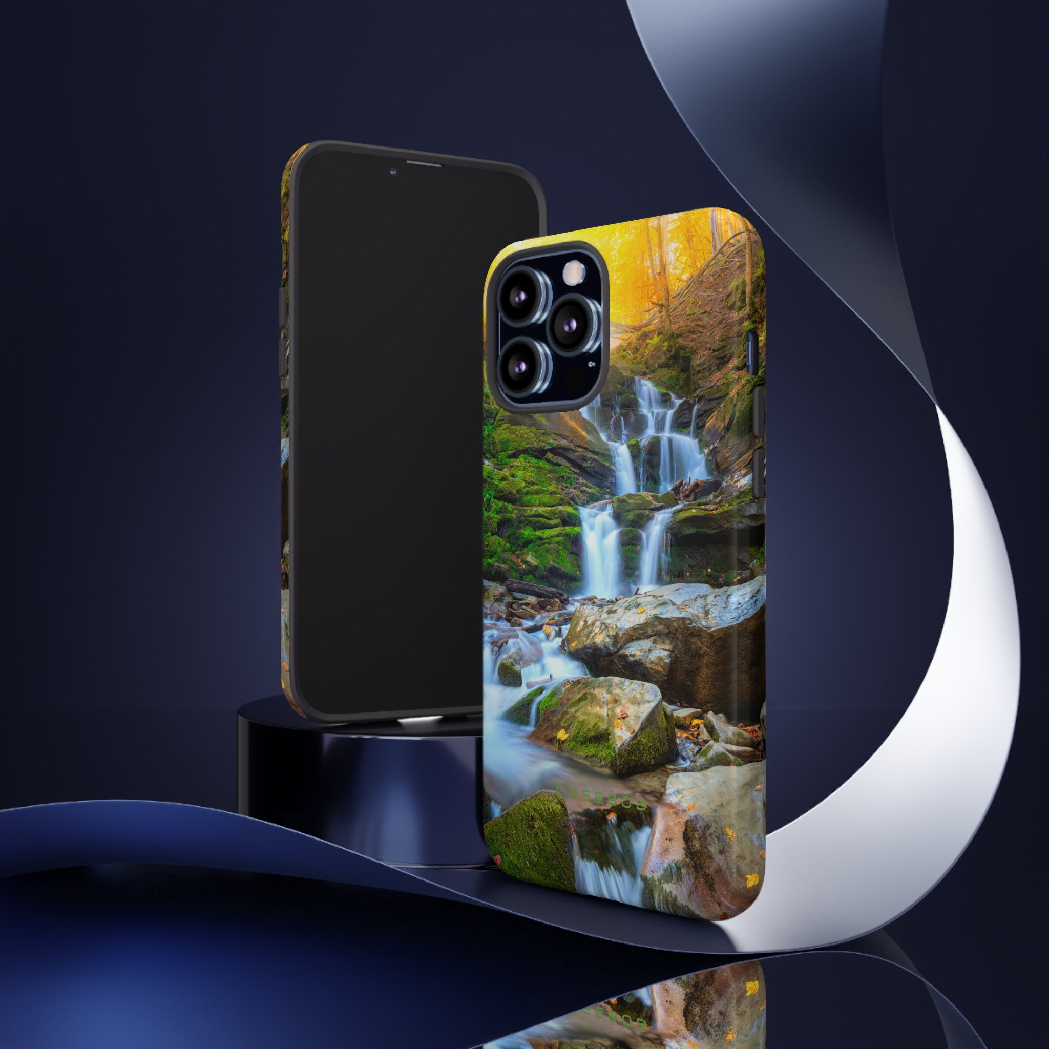 Autumn Mountain Waterfall - Protective Phone Case