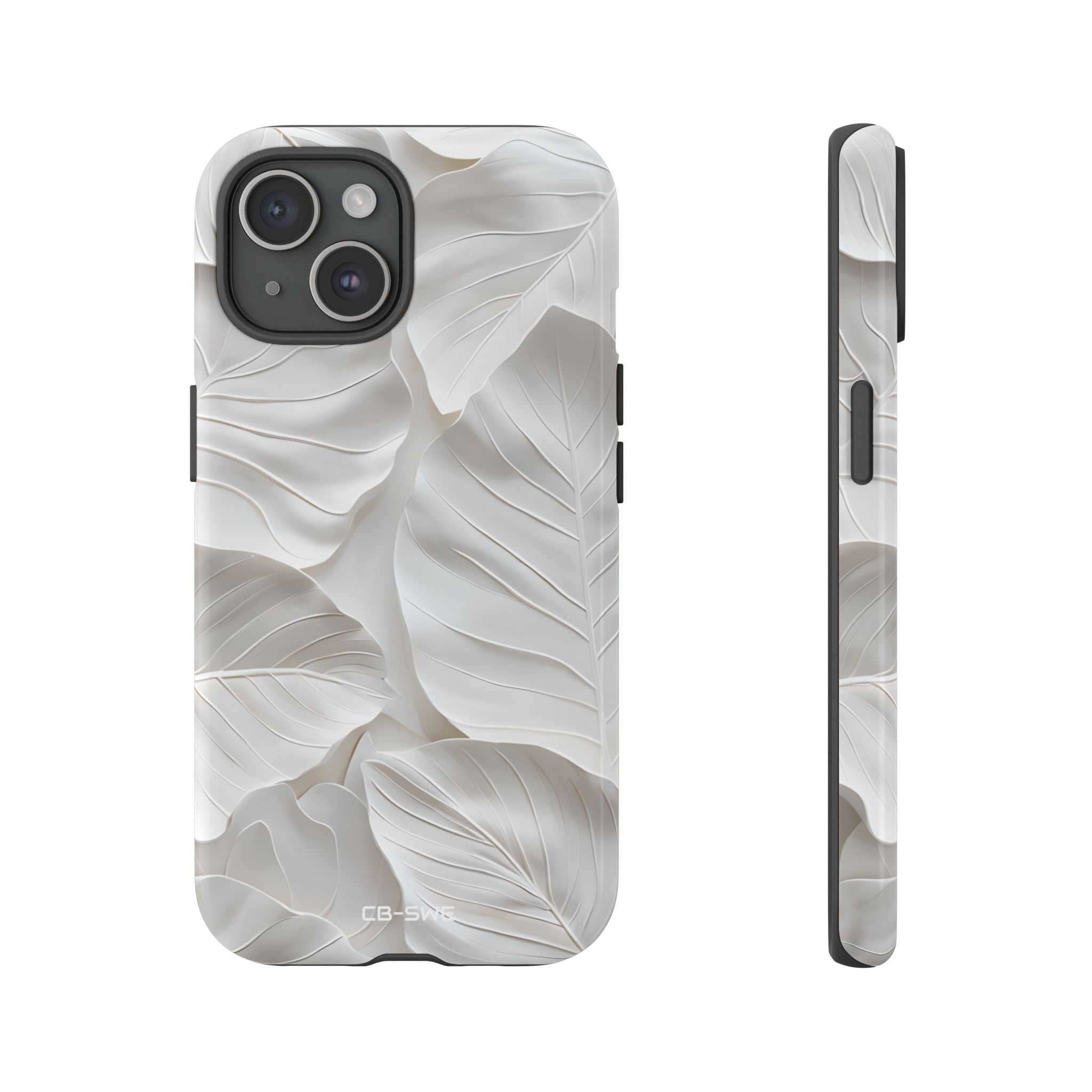 Elegant Leaf Relief - iPhone Case