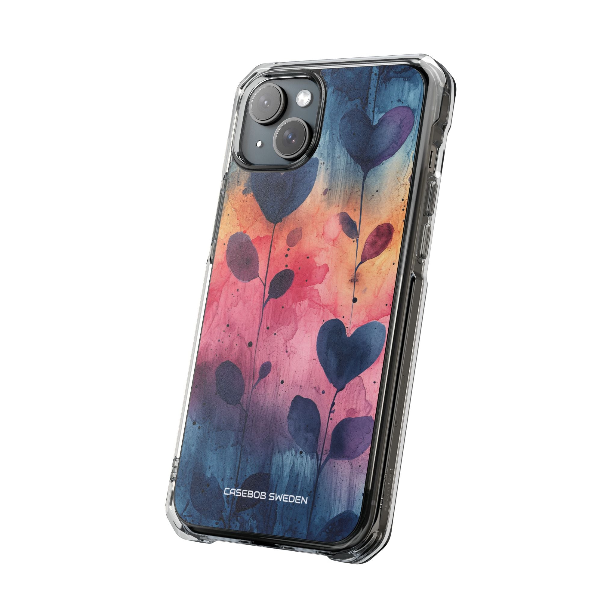 Watercolor Heart Art - Clear Impact iPhone 15 Phone Case