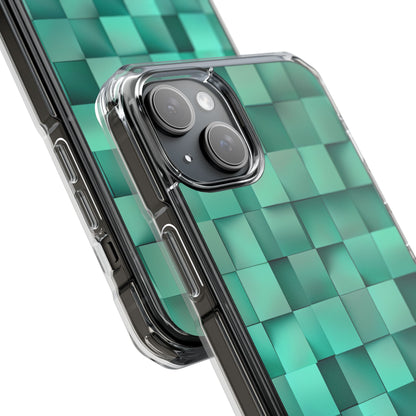 Folded Blue Squares iPhone 15 - Impact Clear+