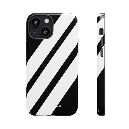 Diagonal Bands Noir iPhone 13 Mini Case - Tough