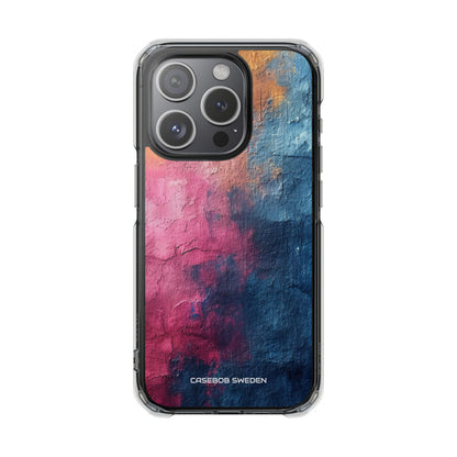 Blue Pink Abstract - Clear Impact iPhone 15 Phone Case