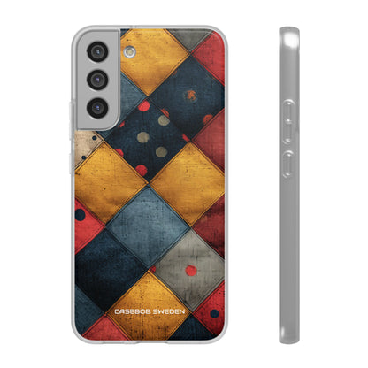 Blue Red Patchwork - Flexi Samsung S22 Phone Case