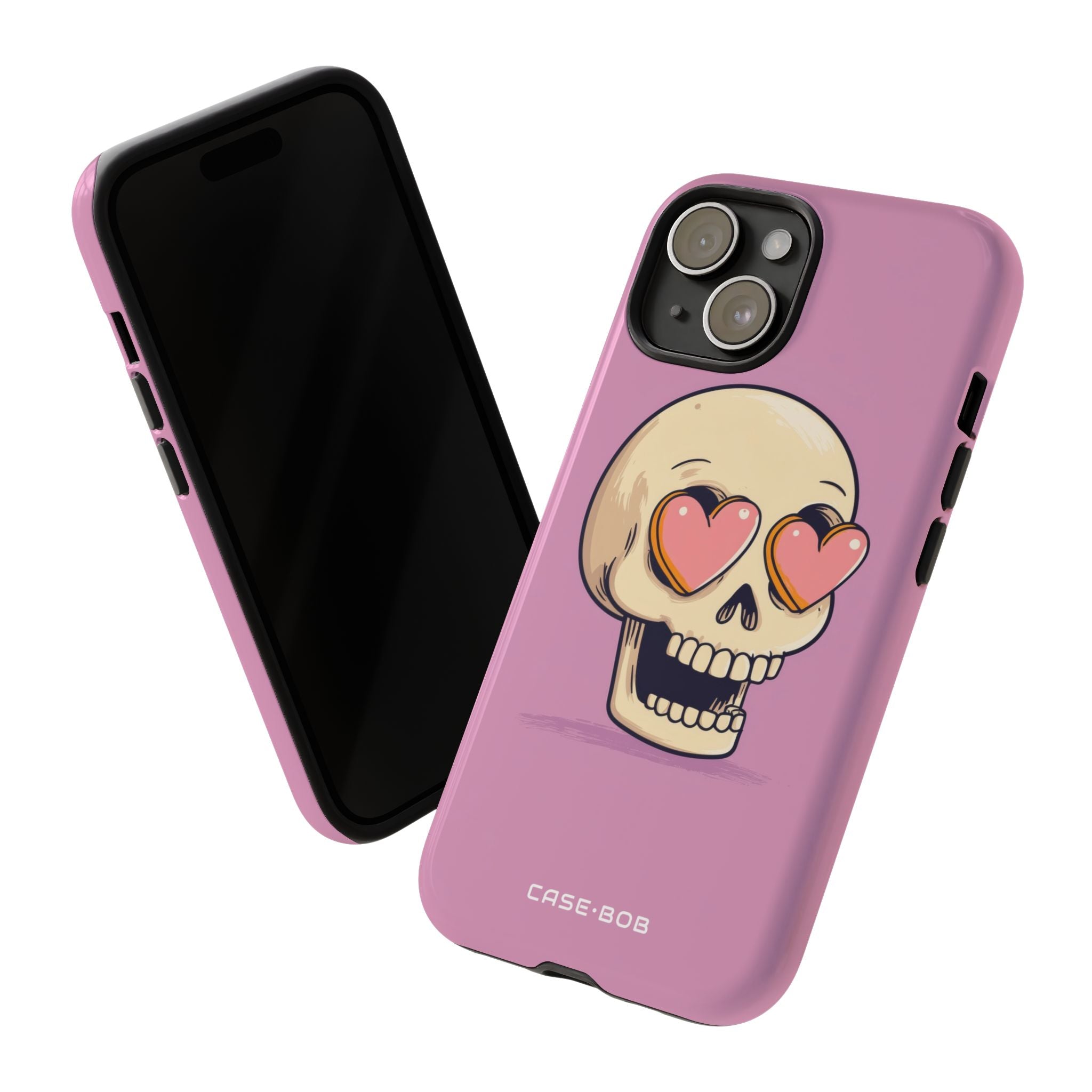 Heart Eyed Skull iPhone 15 Case - Tough
