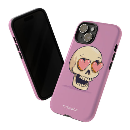 Heart Eyed Skull iPhone 15 Case - Tough