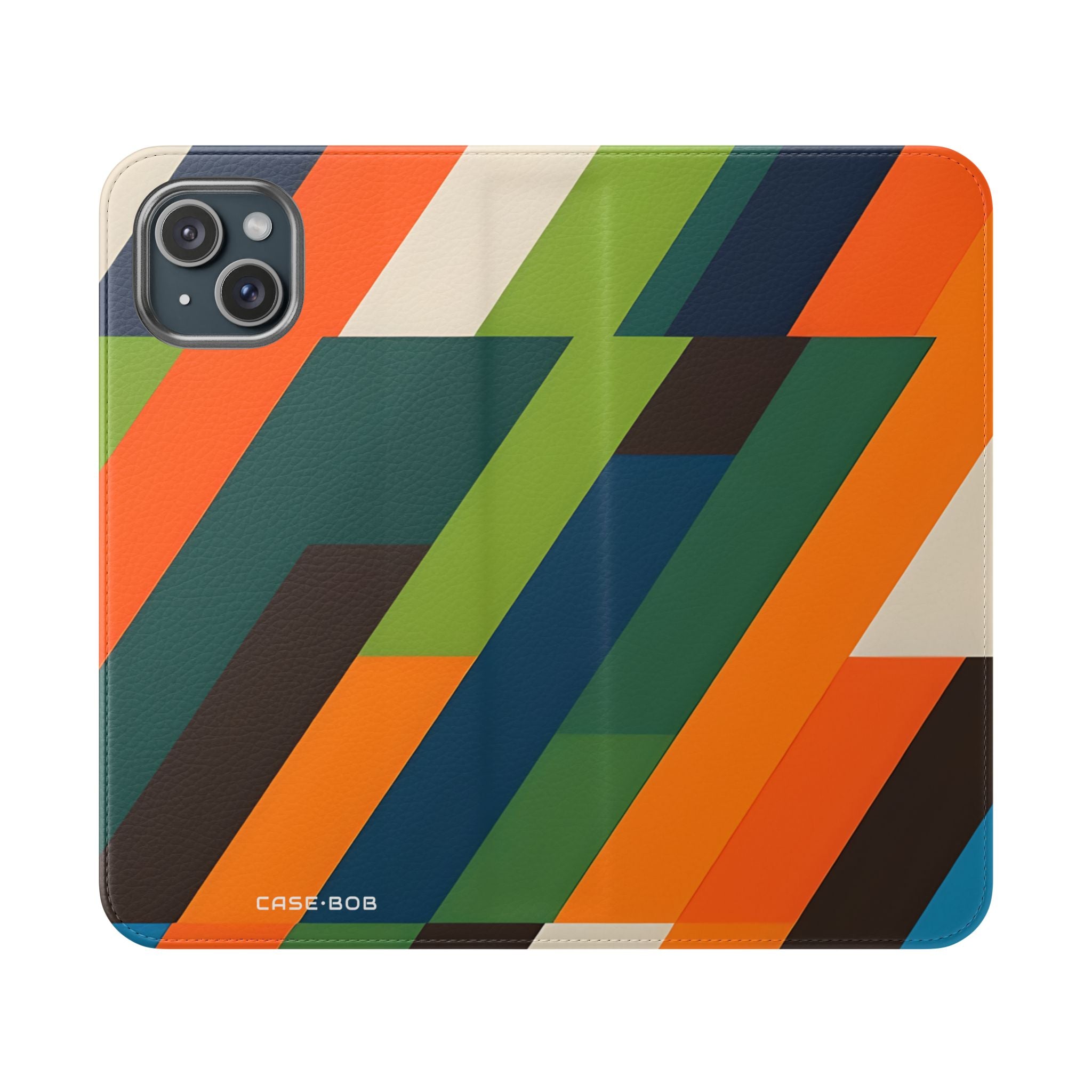 Zigzag Stripes - iPhone 15 Plus Case - Wallet