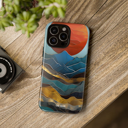 Sunset Geometry Waves - iPhone Case