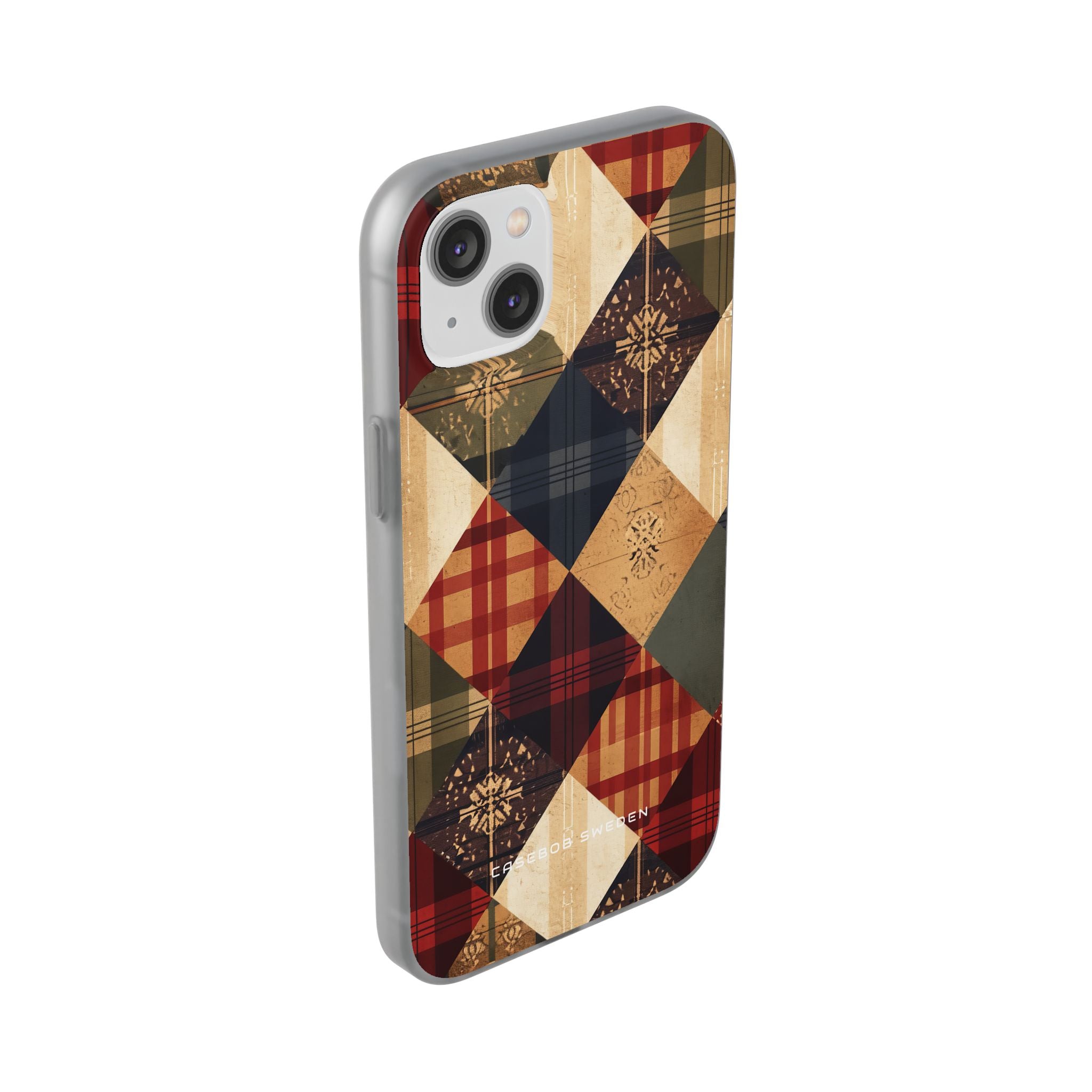 Rustic Geometric Patchwork Harmony iPhone 14 - Flexi Phone Case