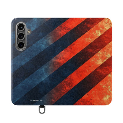 Diagonal Stripes Blaze - Samsung S24 Case - Wallet