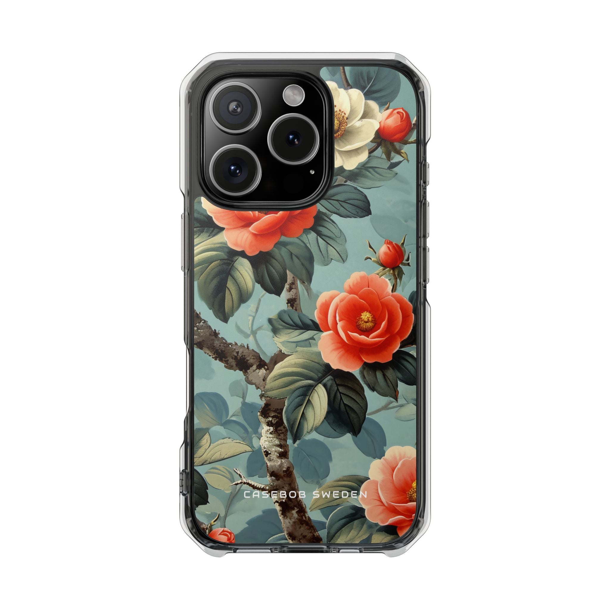 Vintage Floral Romance iPhone 16 - Transparente, stoßfeste Handyhülle