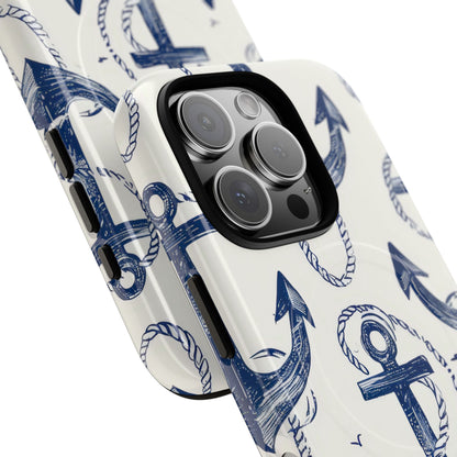 Navy Anchor Tapestry iPhone 16 - Tough+