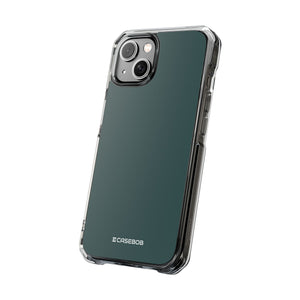 Dunkles Schiefergrau | Handyhülle für iPhone (Clear Impact Case – Magnetisch)