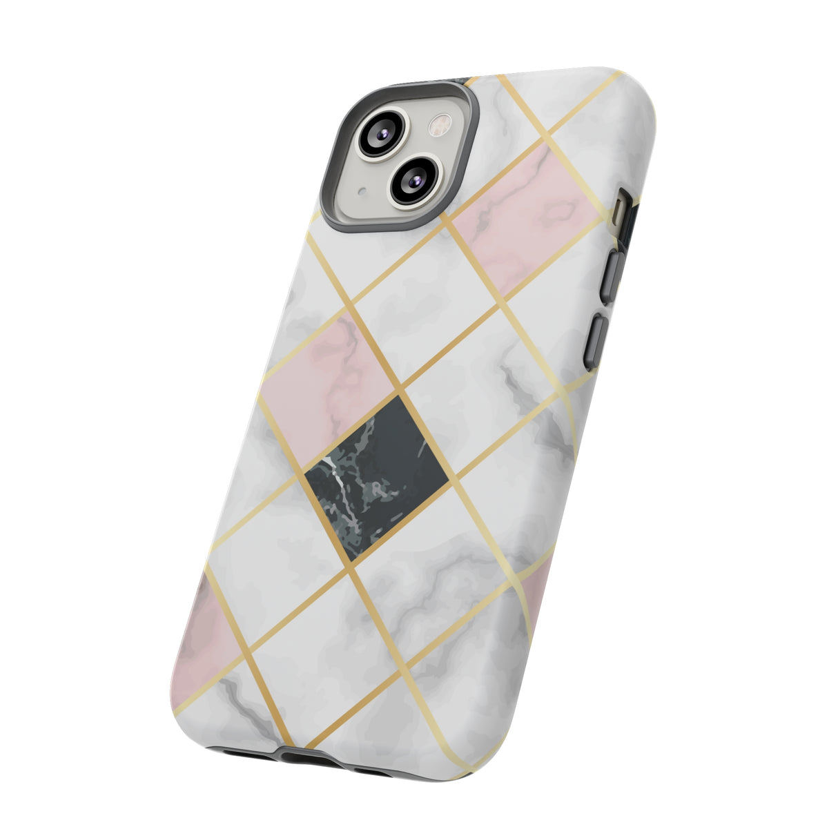 Pink Marble Geometric iPhone Case (Protective) Phone Case