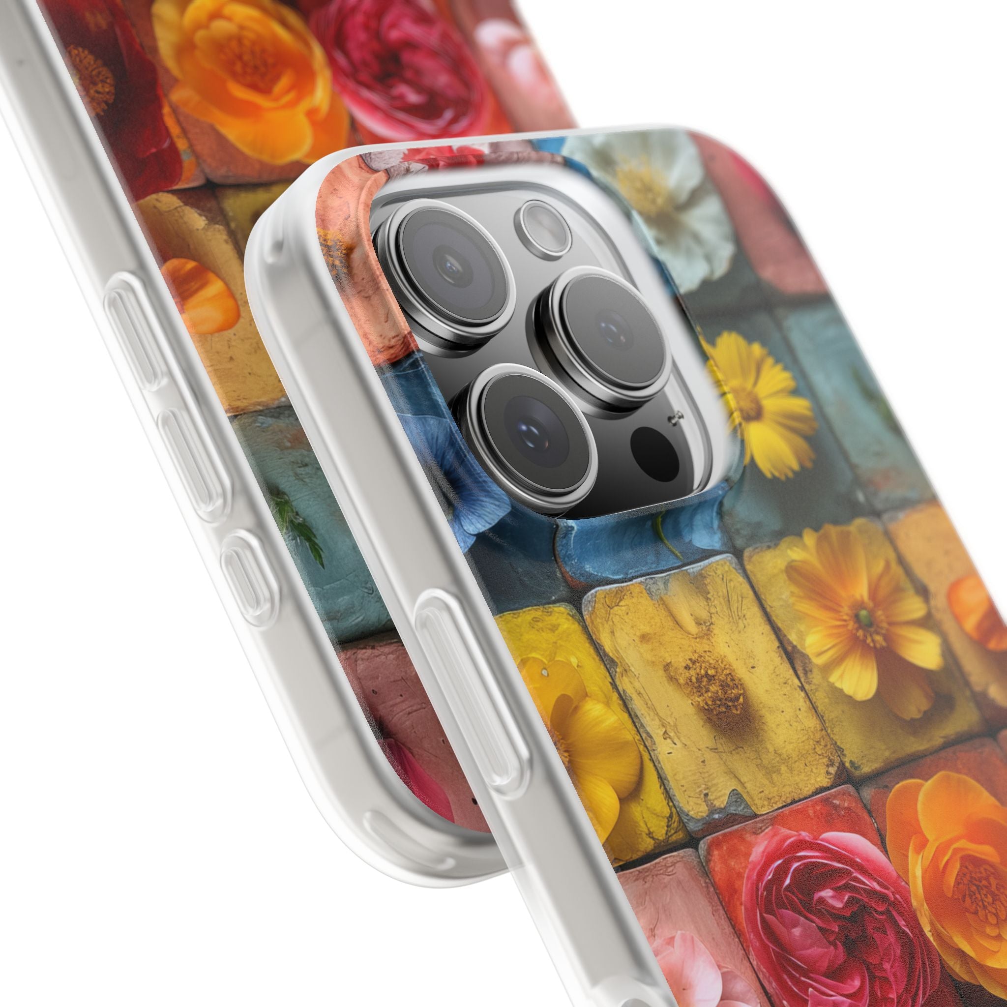 Vibrant Floral Tiles - Flexi iPhone 16 Phone Case