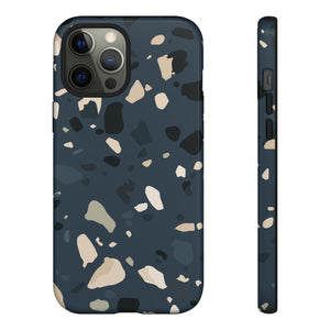 Dark Blue Terrazzo - Protective Phone Case