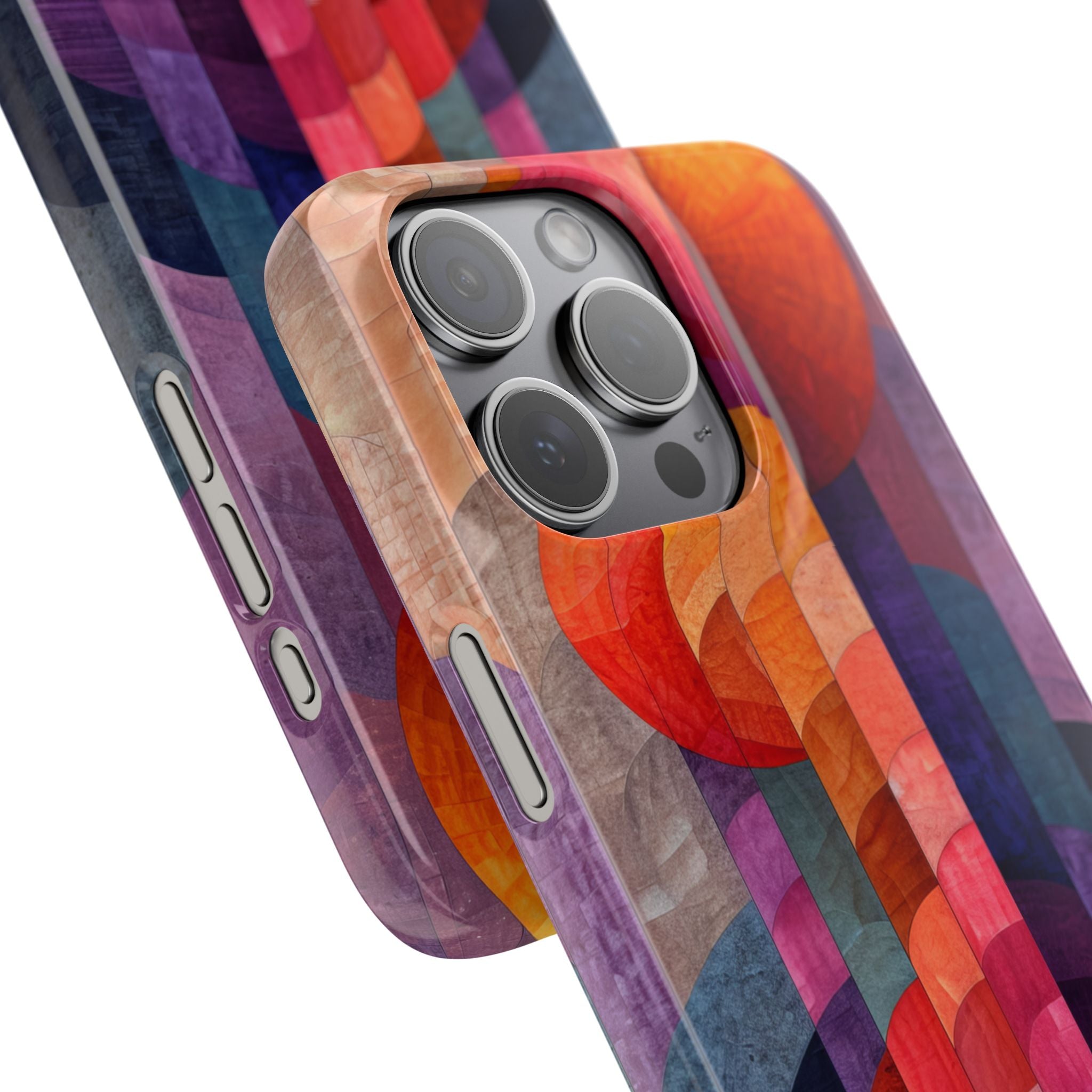 Purple Orange Abstract - Slim iPhone 15 Phone Case