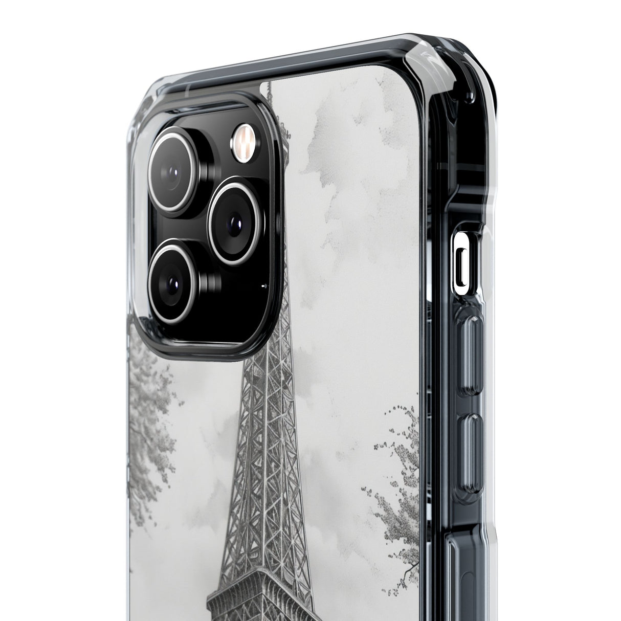 Parisian Monochrome Majesty – Handyhülle für iPhone (Clear Impact – Magnetisch)