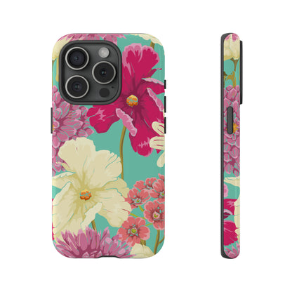 Colorful flowers in watercolor iPhone case - Protective Phone Case