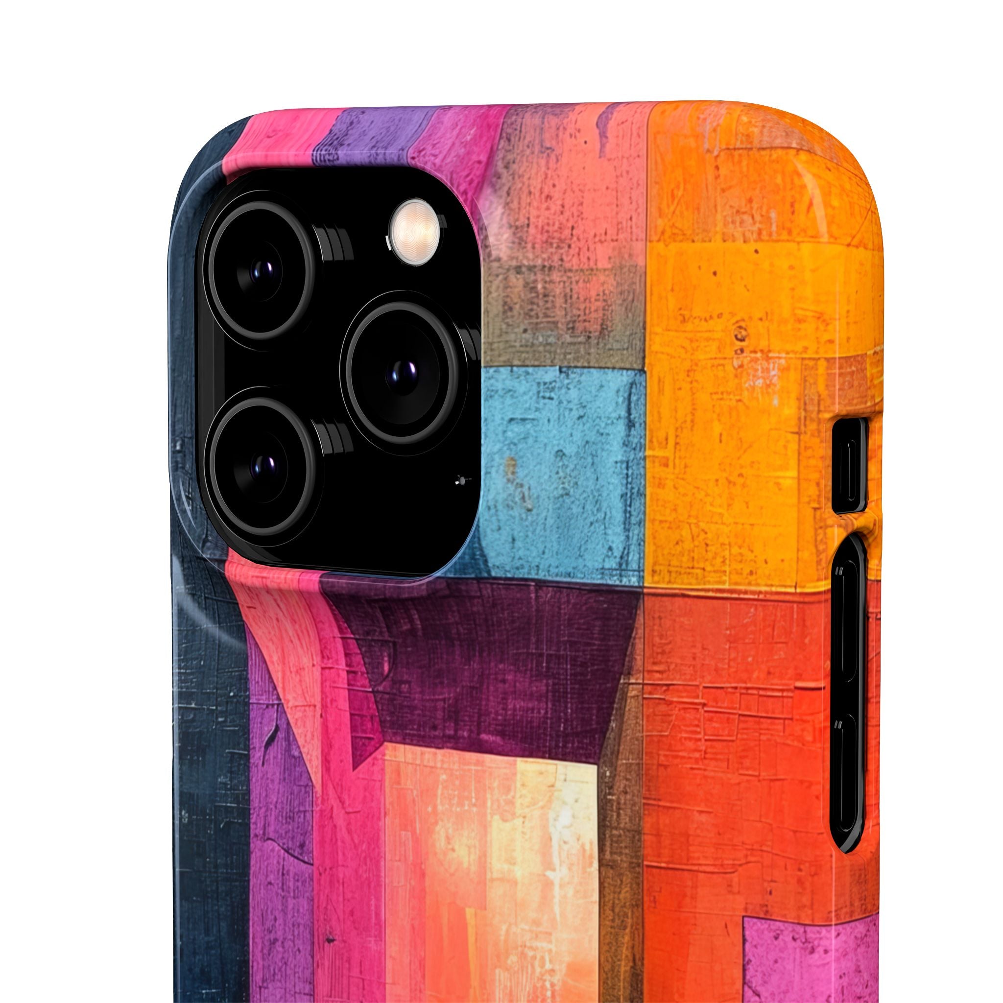 Pink Orange Geometry - Slim iPhone 14 Phone Case