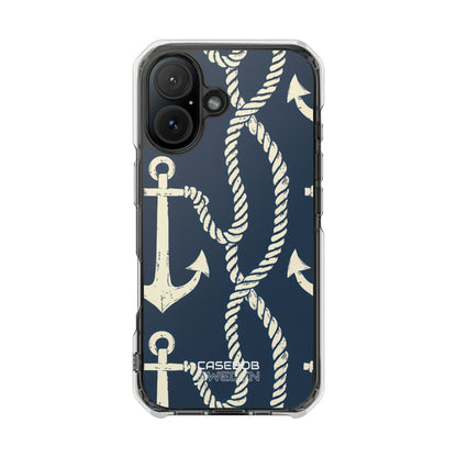 Nautical Anchors Rope iPhone 16 - Impact Clear+
