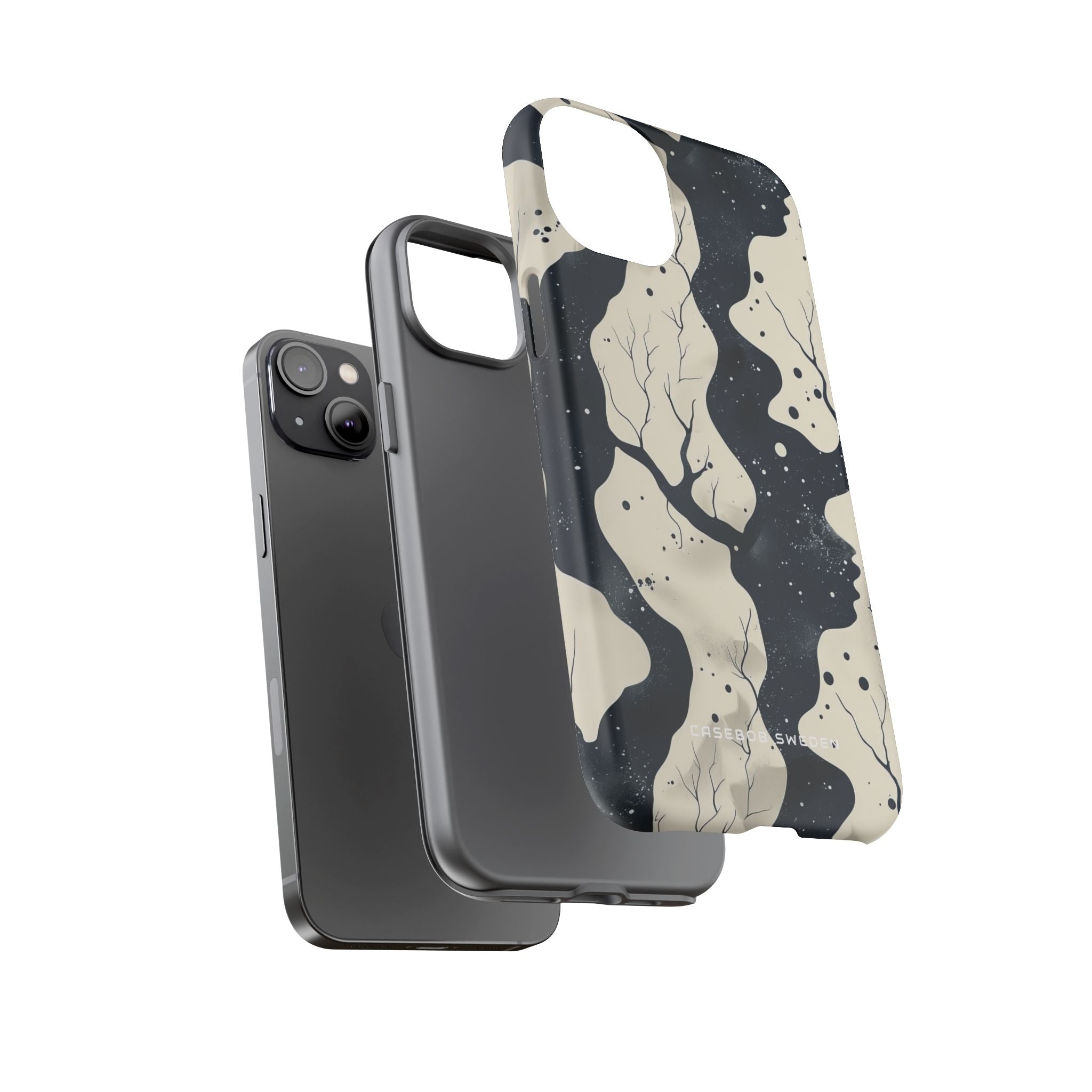 Organic Fluid Silhouettes with Cosmic Depth iPhone 14 - Tough Phone Case