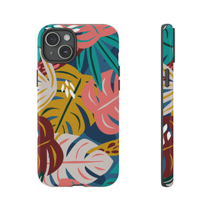 Tropical Leaf Mono - Protective Phone Case