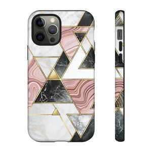 White Pink Mosaic - Protective Phone Case