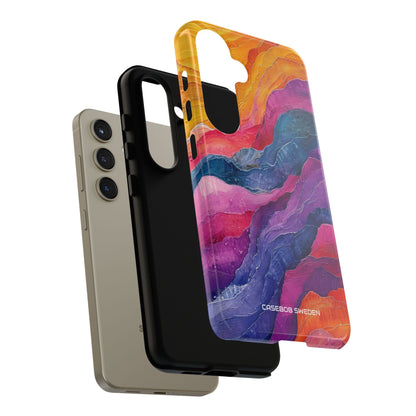 Vibrant Abstract Waves - Tough Samsung S24 Phone Case