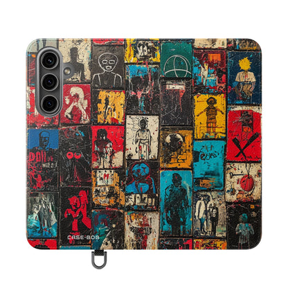 Portrait Grid Crimson - Samsung S24 Plus Case - Wallet