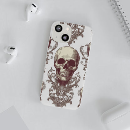 Gothic Skulls and Ornate Foliage iPhone 13 - Flexi Phone Case