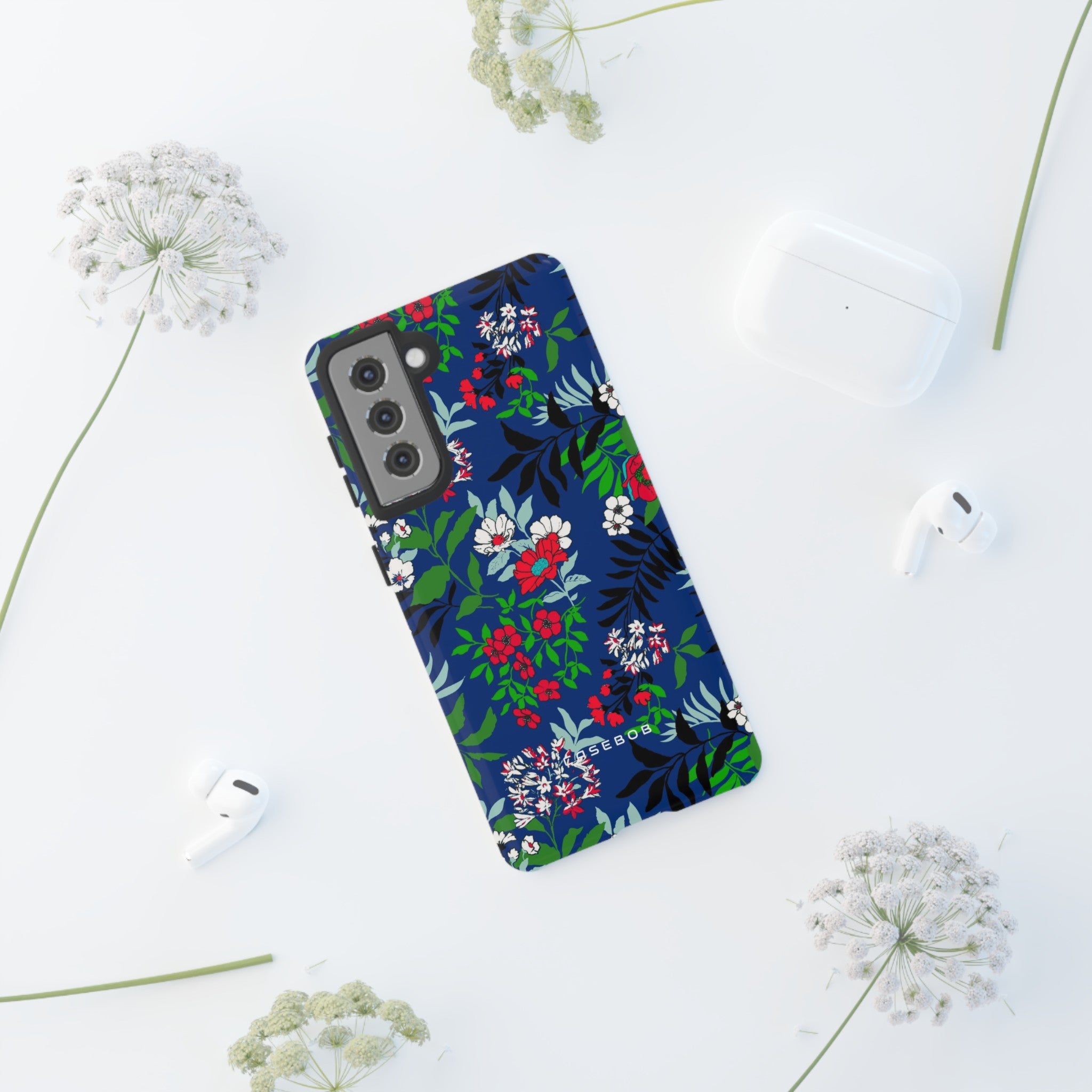 Blue Art Flowerfield - Protective Phone Case